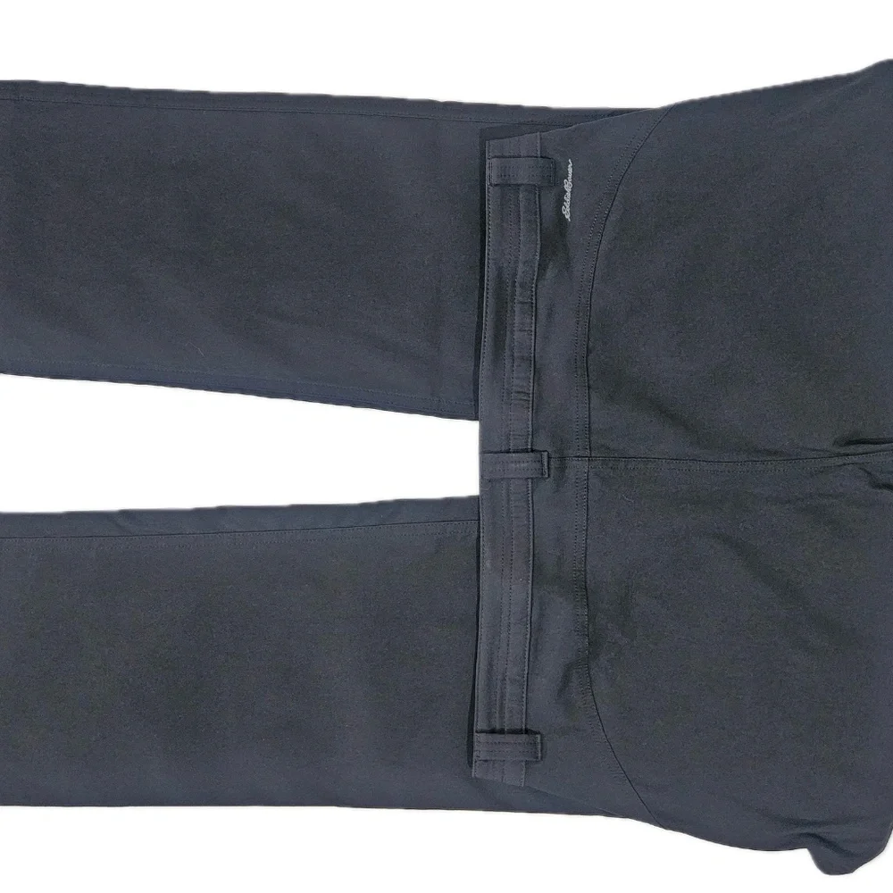 Eddie Bauer Pants‎ Womens 14 Black Chino Straight Nylon Spandex Pockets